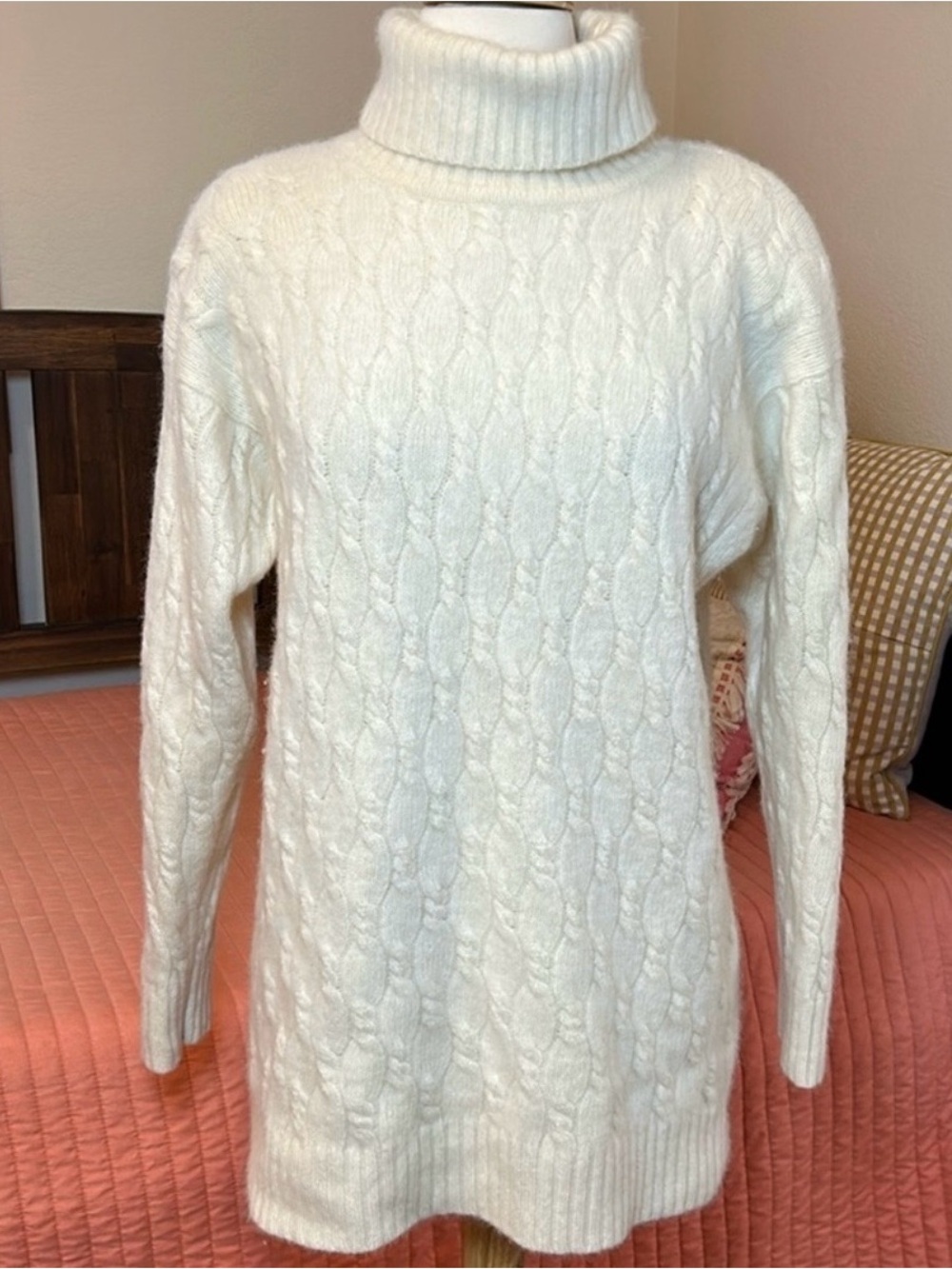 Express Tricot Lambswool Angora Turtleneck Sweater | M